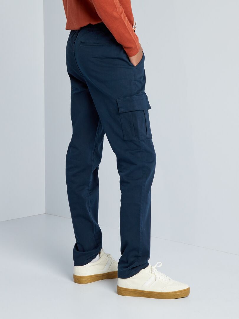 Pantalón recto con bolsillos laterales +1,90 m AZUL - Kiabi