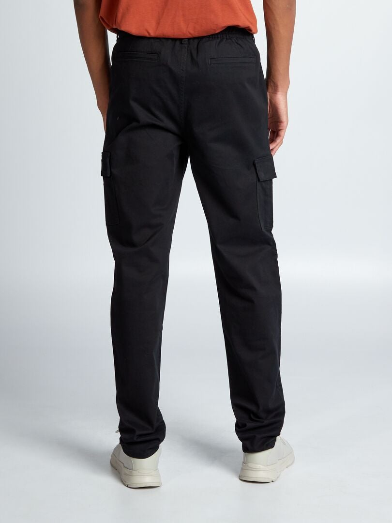 Pantalón recto con bolsillos laterales +1,90 m negro - Kiabi