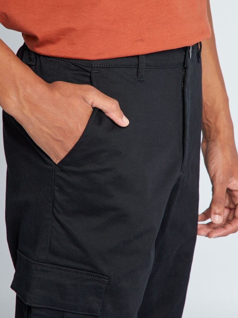Pantalón recto con bolsillos laterales +1,90 m negro - Kiabi