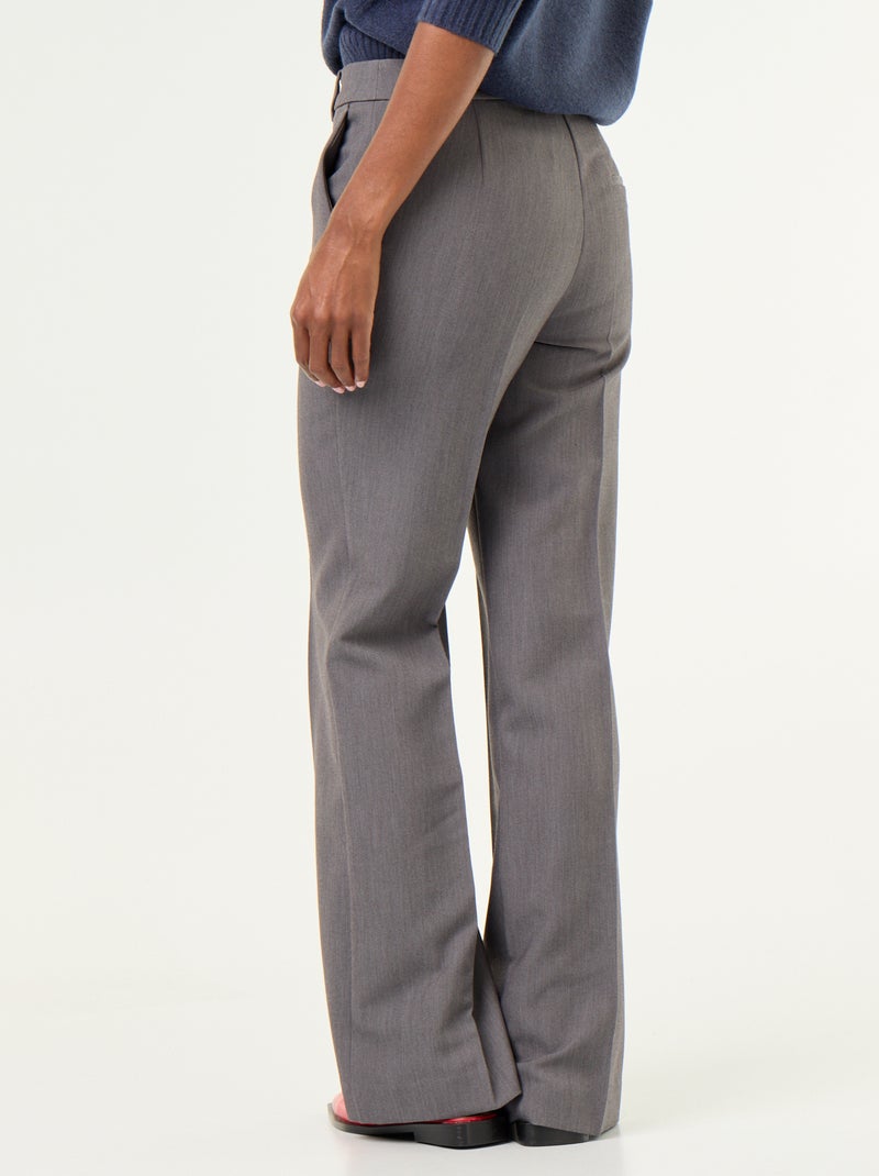 Pantalón recto con cintura ceñida Gris - Kiabi