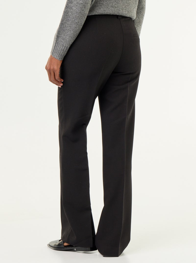 Pantalón recto con cintura ceñida Negro - Kiabi