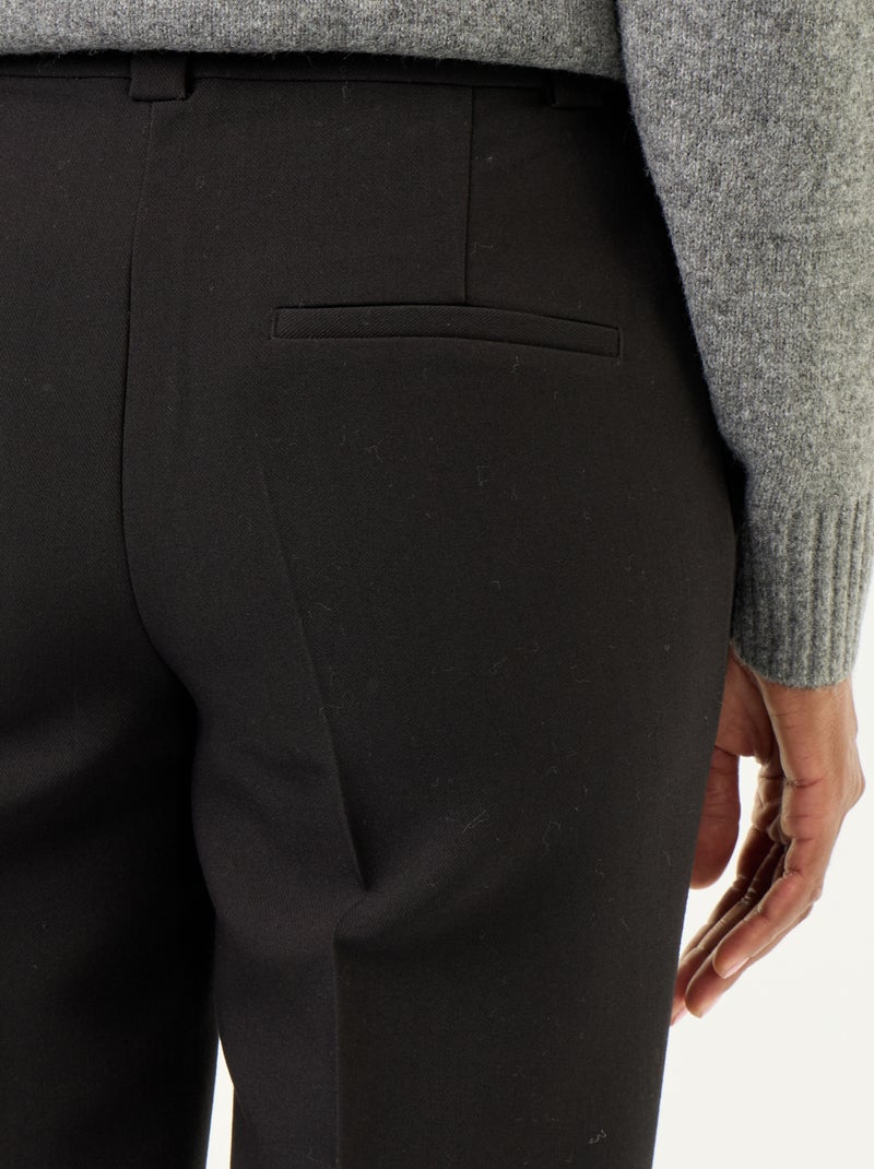 Pantalón recto con cintura ceñida Negro - Kiabi