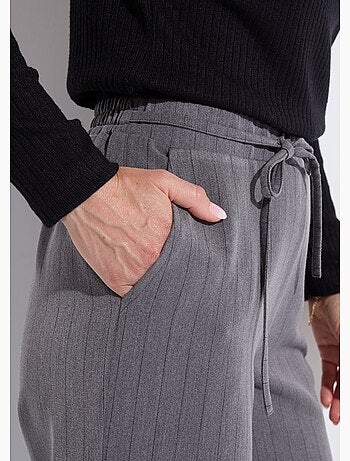 Pantalón recto con cintura elástica 3/4 - Afibel