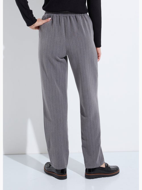 Pantalón recto con cintura elástica 3/4 - Afibel - Kiabi