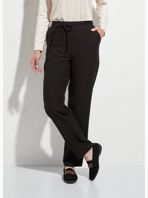 Pantalón recto con cintura elástica 3/4 - Afibel - Kiabi