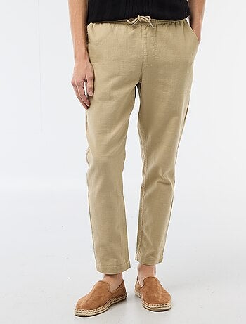 Pantalón recto con cintura elástica