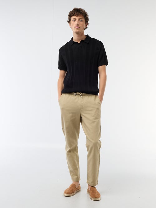 Pantalón recto con cintura elástica - Kiabi