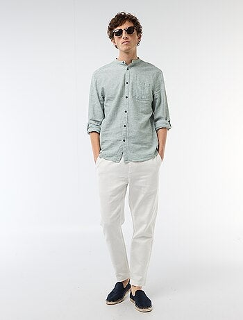 Pantalón recto con cintura elástica