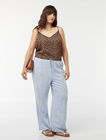 Pantalón recto con cintura elástica + cintas