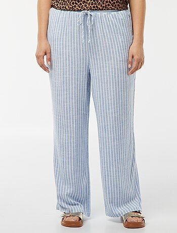 Pantalón recto con cintura elástica + cintas