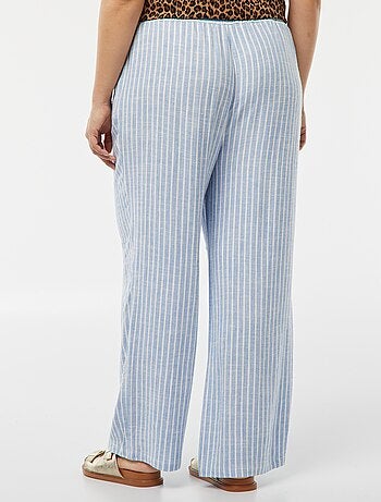Pantalón recto con cintura elástica + cintas