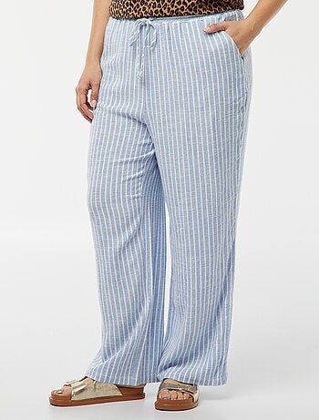 Pantalón recto con cintura elástica + cintas