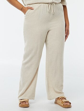 Pantalón recto con cintura elástica + cintas