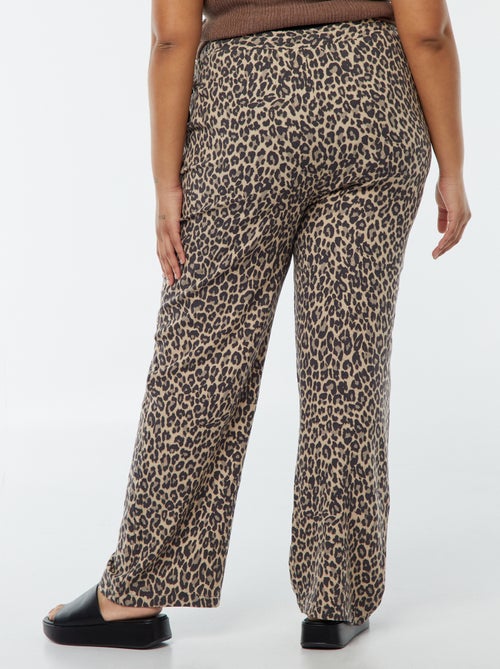 Pantalón recto con cintura elástica + cintas - Kiabi