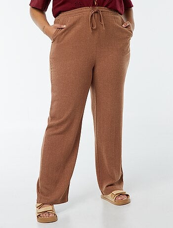 Pantalón recto con cintura elástica + cintas