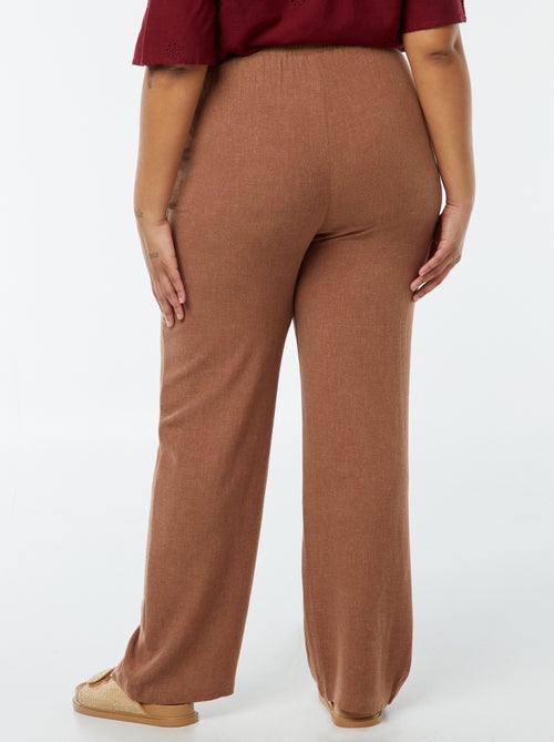 Pantalón recto con cintura elástica + cintas - Kiabi