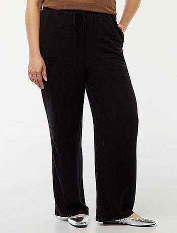 Pantalón recto con cintura elástica + cintas
