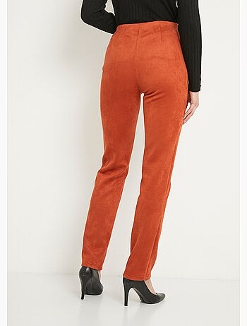 Pantalón recto con cintura elástica en punto de ante - Afibel