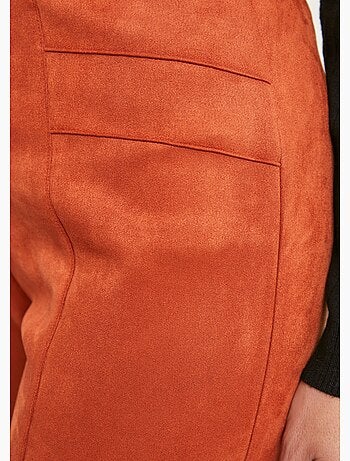 Pantalón recto con cintura elástica en punto de ante - Afibel