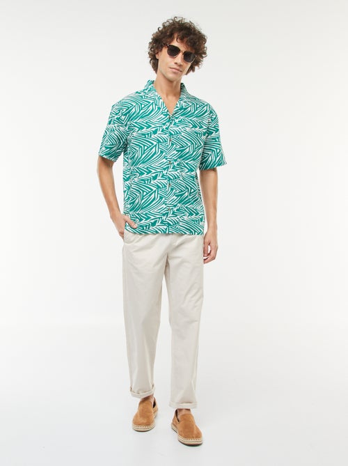 Pantalón recto con cintura elástica - Kiabi
