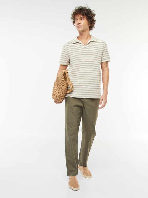 Pantalón recto con cintura elástica - Kiabi