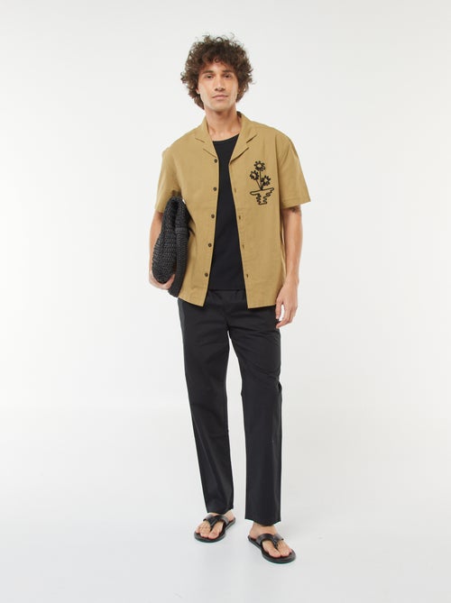 Pantalón recto con cintura elástica - Kiabi