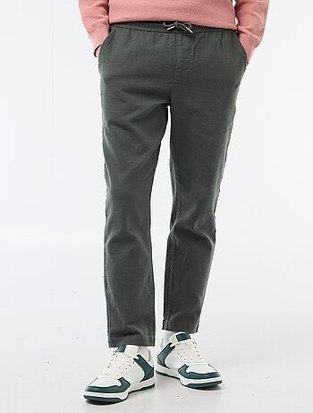 Pantalón recto con cintura elástica