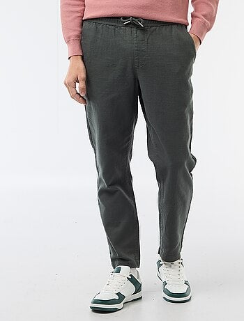 Pantalón recto con cintura elástica