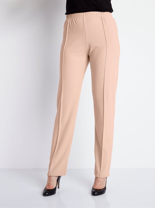 Pantalón recto con cintura elástica y punto canalé - Afibel - Kiabi Pantalón recto con cintura elástica y punto canalé - Afibel - Kiabi