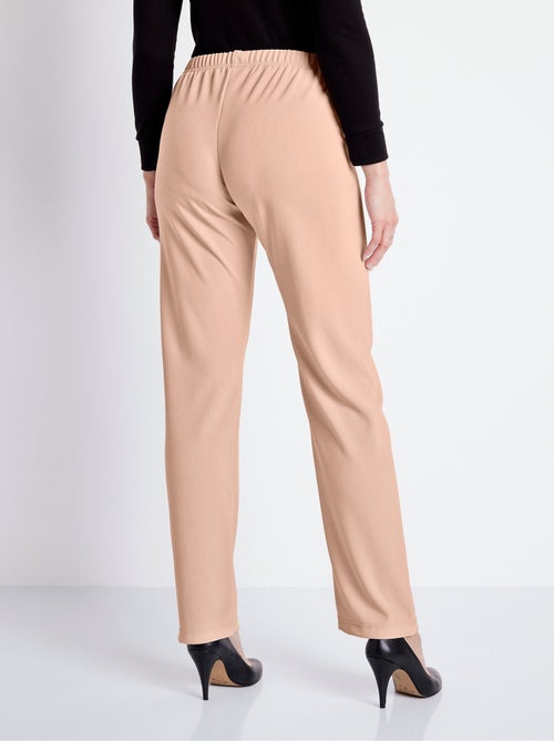 Pantalón recto con cintura elástica y punto canalé - Afibel - Kiabi Pantalón recto con cintura elástica y punto canalé - Afibel - Kiabi
