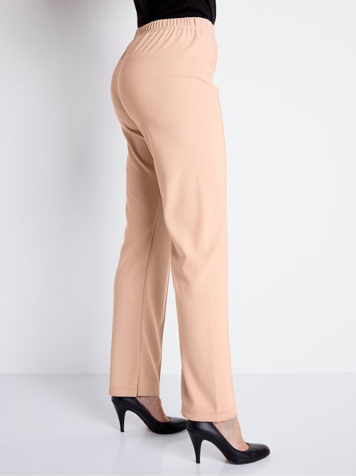 Pantalón recto con cintura elástica y punto canalé - Afibel - Kiabi Pantalón recto con cintura elástica y punto canalé - Afibel - Kiabi