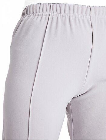 Pantalón recto con cintura elástica y punto canalé - Afibel