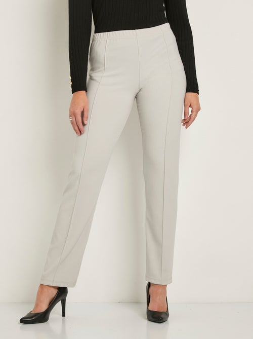 Pantalón recto con cintura elástica y punto canalé - Afibel - Kiabi Pantalón recto con cintura elástica y punto canalé - Afibel - Kiabi