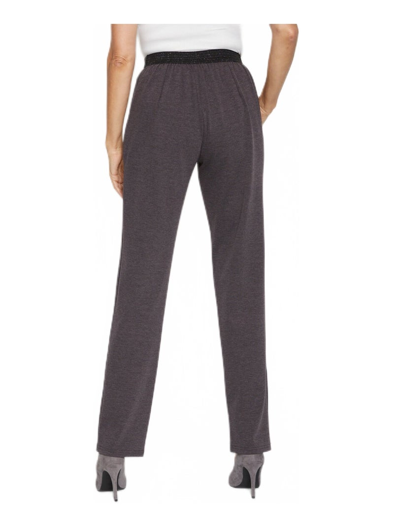 Pantalón recto con cintura semielástica - Afibel Gris - Kiabi