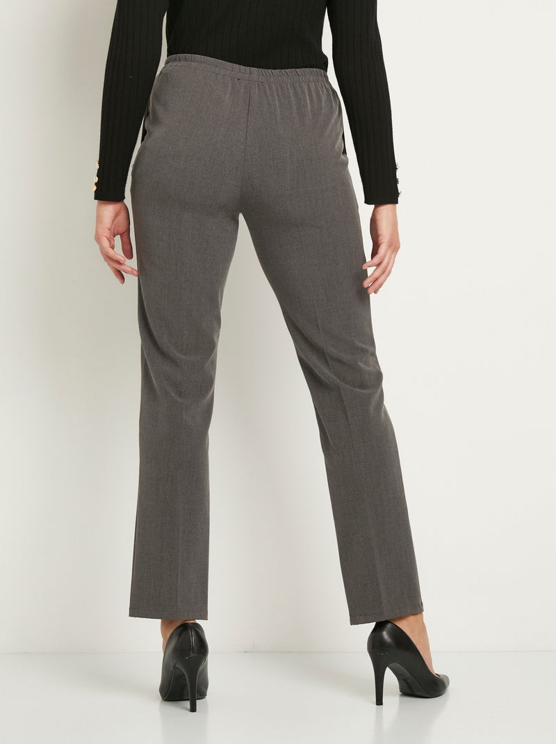 Pantalón recto con cintura semielástica - Afibel Gris - Kiabi