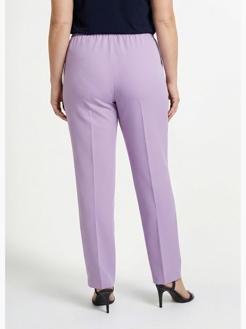 Pantalón recto con cintura semielástica - Afibel Malva chiaro - Kiabi