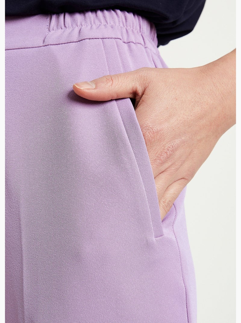 Pantalón recto con cintura semielástica - Afibel Malva chiaro - Kiabi