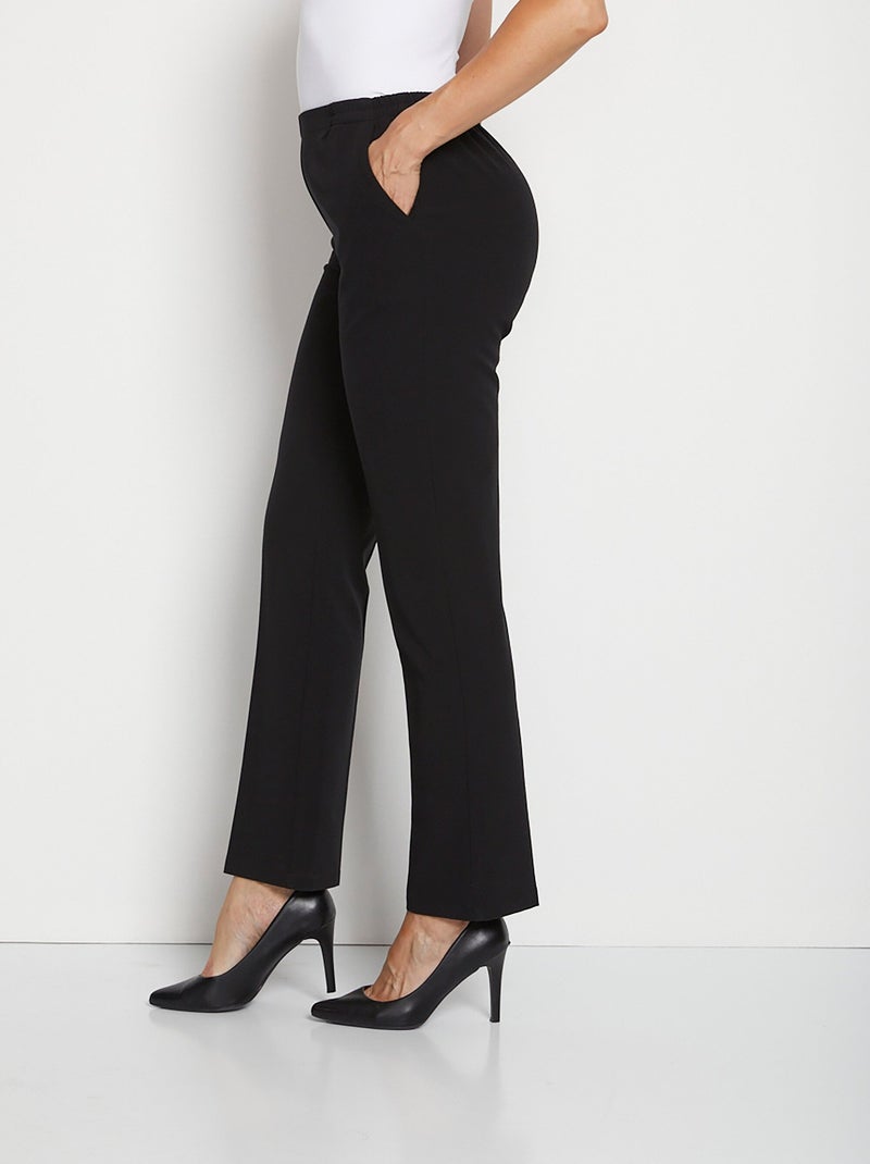Pantalón recto con cintura semielástica - Afibel Negro - Kiabi