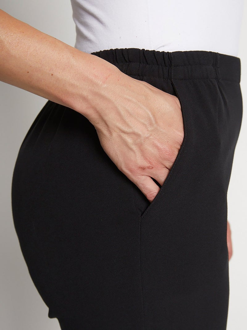 Pantalón recto con cintura semielástica - Afibel Negro - Kiabi