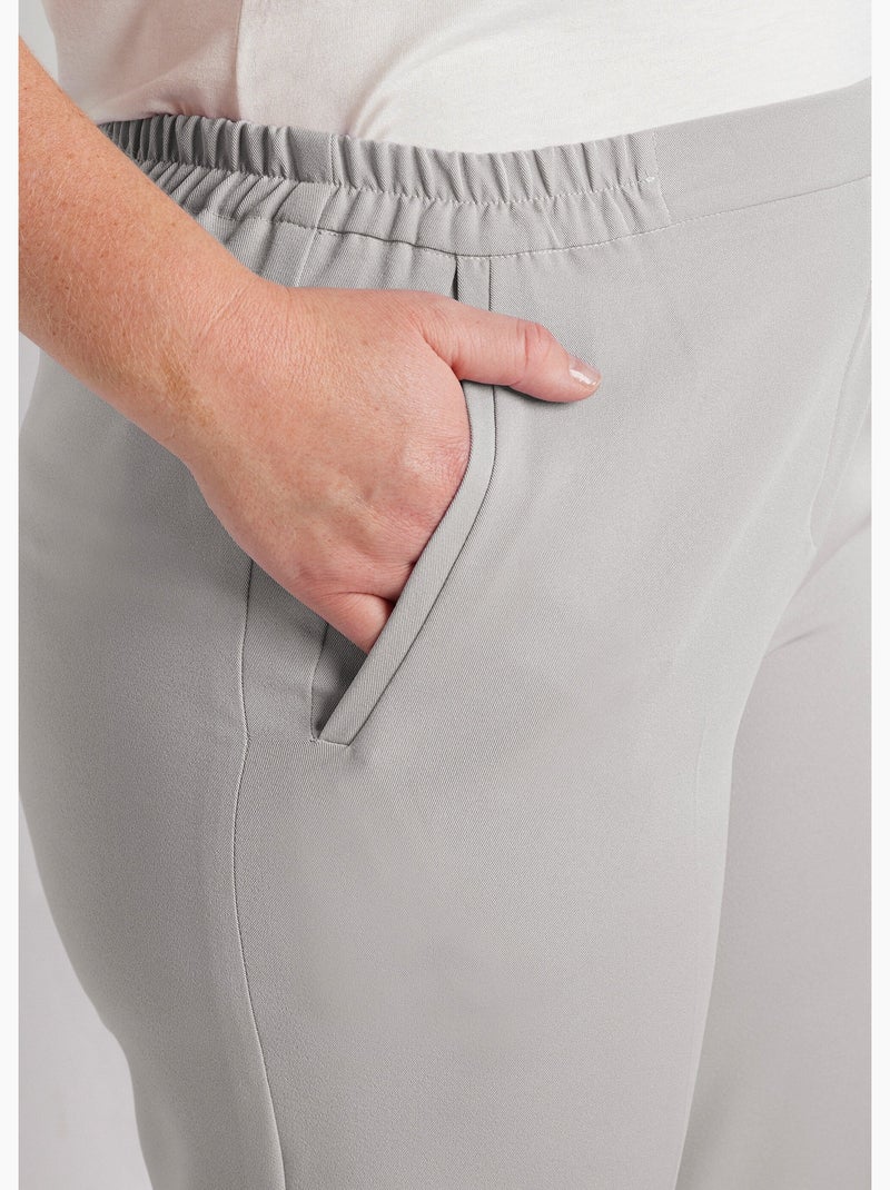 Pantalón recto con cintura semielástica - Afibel Plata - Kiabi