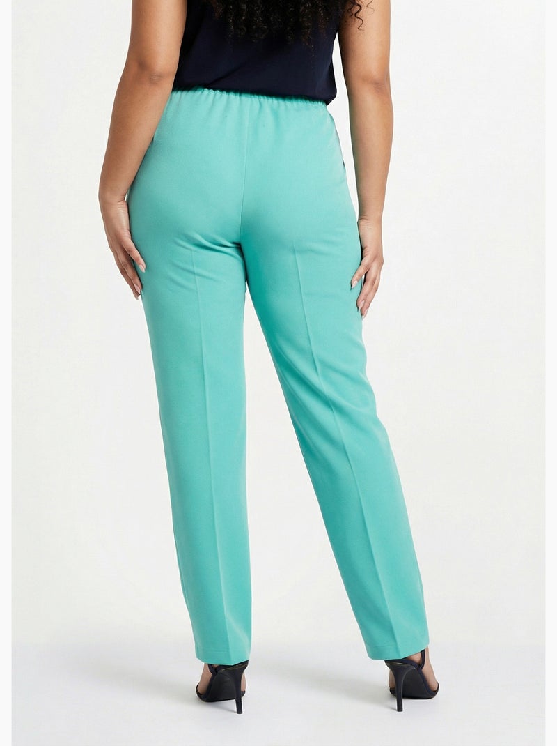 Pantalón recto con cintura semielástica - Afibel Verde - Kiabi