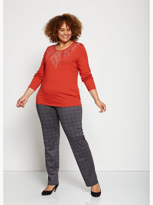 Pantalón recto con cintura semielástica - Kiabi