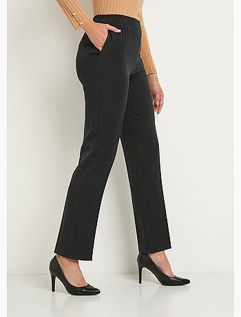 Pantalón recto con cintura semielástica y vientre plano. - Afibel
