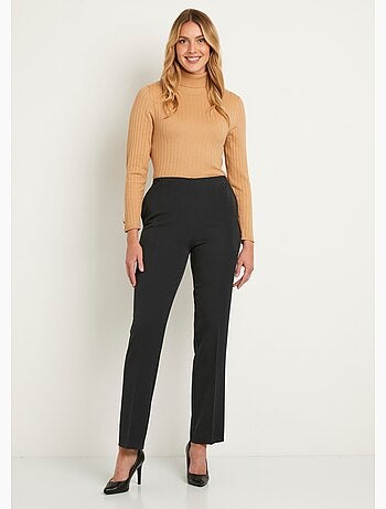 Pantalón recto con cintura semielástica y vientre plano. - Afibel