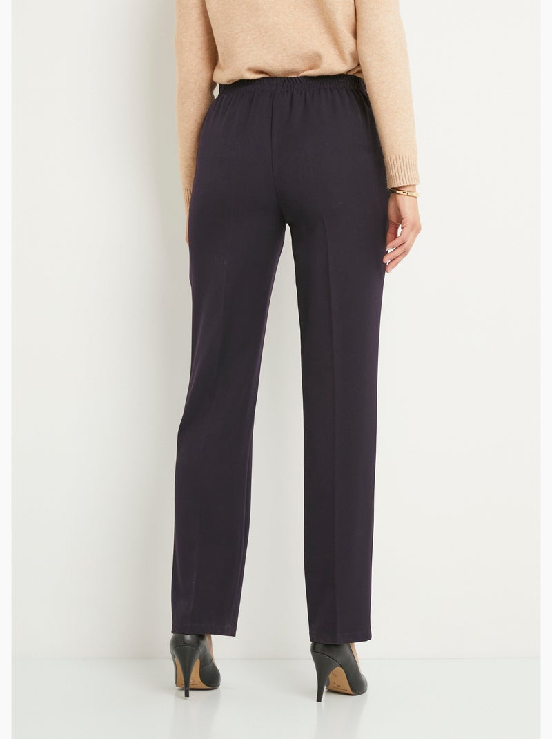 Pantalón recto con cintura semielástica y vientre plano. - Afibel Ciruela - Kiabi