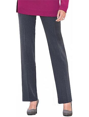 Pantalón recto con cintura semielástica y vientre plano. - Afibel