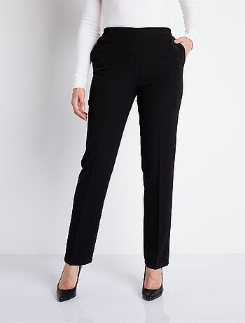 Pantalón recto con cintura semielástica y vientre plano. - Afibel
