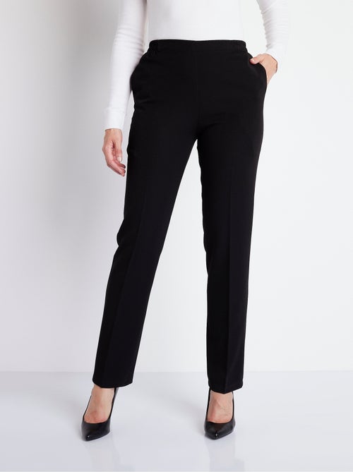 Pantalón recto con cintura semielástica y vientre plano. - Kiabi Pantalón recto con cintura semielástica y vientre plano. - Kiabi
