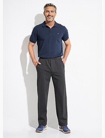 Pantalón recto con cinturilla elástica en tejido elástico - Afibel