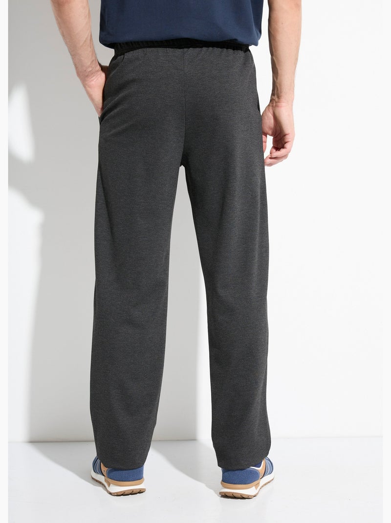 Pantalón recto con cinturilla elástica en tejido elástico - Afibel Gris antracita - Kiabi
